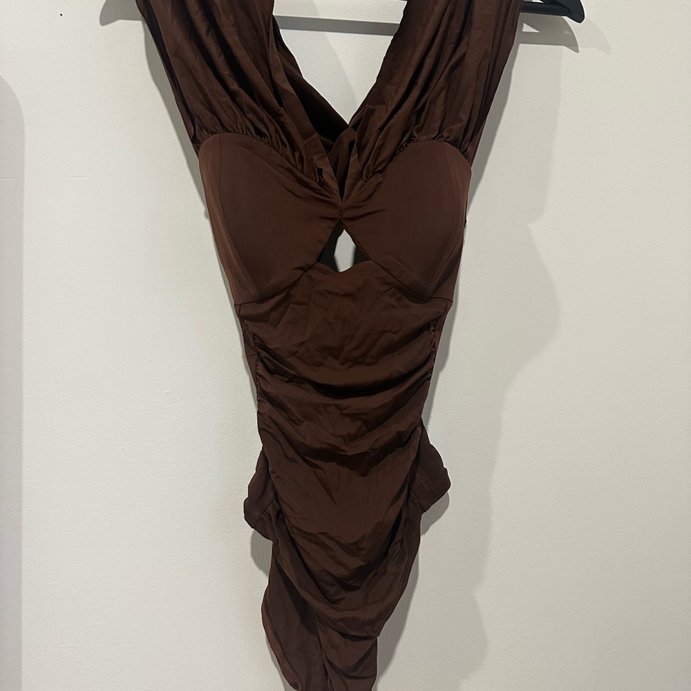 Self-Portrait Chocolate One Piece Swimsuit